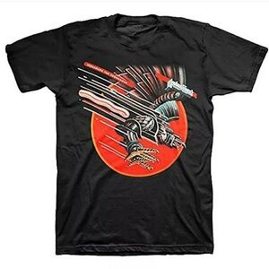 Black Graphic Tee with Red Design